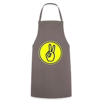 Hand Peace - Kochschürze - Grau - Vorne - AI Model Male 185 dark (185cm)