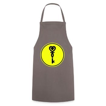Mariage clé du cœur - Tablier de cuisine - gris - Devant - AI Model Male 185 dark (185cm)