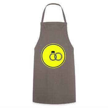 Eheringe symbol - Kochschürze - Grau - Vorne - AI Model Male 185 dark (185cm)