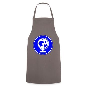 Globus symbol icon - Kochschürze - Grau - Vorne - AI Model Male 185 dark (185cm)