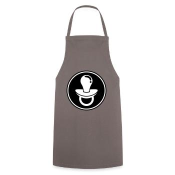 Schnuller Icon Symbol - Kochschürze - Grau - Vorne - AI Model Male 185 dark (185cm)