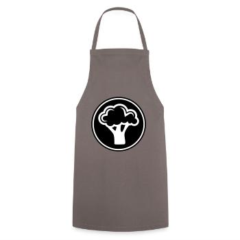 Broccoli Vegetables - Cooking Apron - grey - Front - AI Model Male 185 dark (185cm)