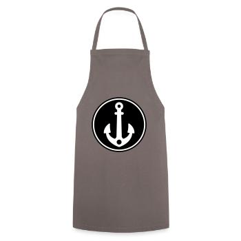 Anker Icon Symbol - Kochschürze - Grau - Vorne - AI Model Male 185 dark (185cm)
