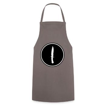 Messer icon - Kochschürze - Grau - Vorne - AI Model Male 185 dark (185cm)