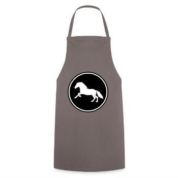 Pferd Horse icon - Kochschürze - Grau - Vorne - AI Model Male 185 dark (185cm)