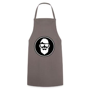 Gesicht bart symbol - Kochschürze - Grau - Vorne - AI Model Male 185 dark (185cm)
