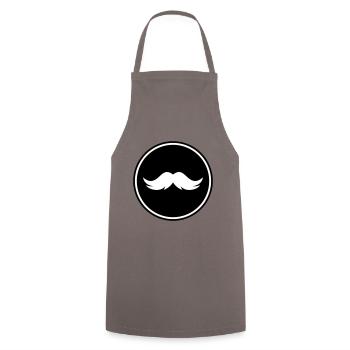 icône de moustache - Tablier de cuisine - gris - Devant - AI Model Male 185 dark (185cm)