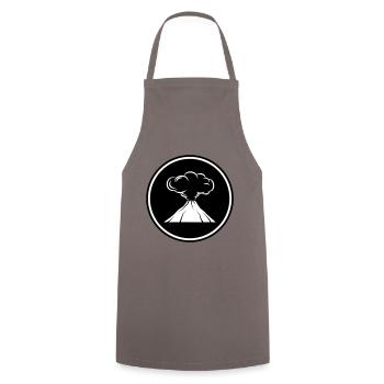 symbole d'icône de volcan - Tablier de cuisine - gris - Devant - AI Model Male 185 dark (185cm)