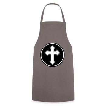 Cross symbol - Cooking Apron - grey - Front - AI Model Male 185 dark (185cm)