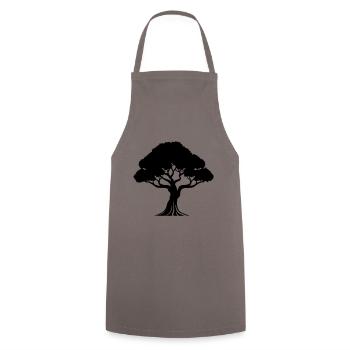Tree Symbol Silhouette - Cooking Apron - grey - Front - AI Model Male 185 dark (185cm)