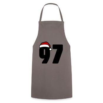 97 Numéro Noël - Tablier de cuisine - gris - Devant - AI Model Male 185 dark (185cm)