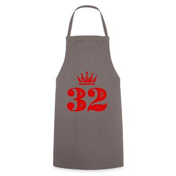 32 Couronne numérique - Tablier de cuisine - gris - Devant - AI Model Male 185 dark (185cm)