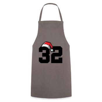 32 Numéro Noël - Tablier de cuisine - gris - Devant - AI Model Male 185 dark (185cm)