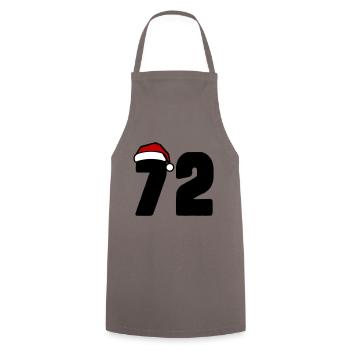 72 Zahl Weihnachten - Kochschürze - Grau - Vorne - AI Model Male 185 dark (185cm)