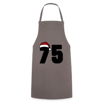 75 Zahl Weihnachten - Kochschürze - Grau - Vorne - AI Model Male 185 dark (185cm)