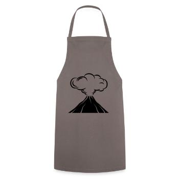 Icône de volcan - Tablier de cuisine - gris - Devant - AI Model Male 185 dark (185cm)
