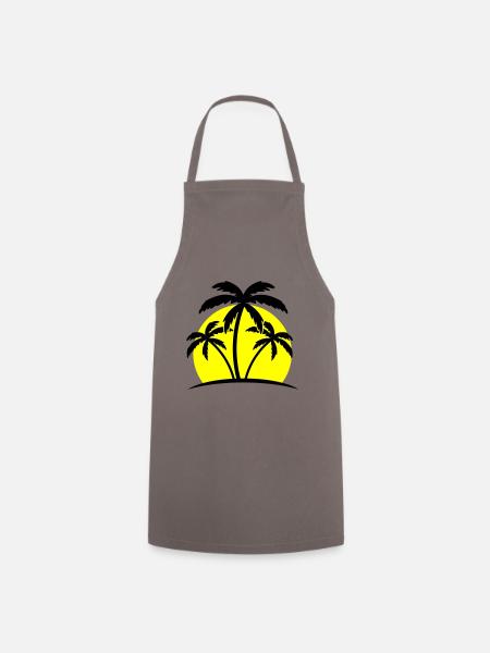 beach palm trees - Cooking Apron - grey