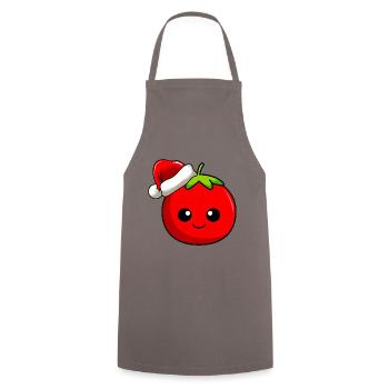 Tomate Weihnachten Comic Xmas - Kochschürze - Grau - Vorne - AI Model Male 185 dark (185cm)
