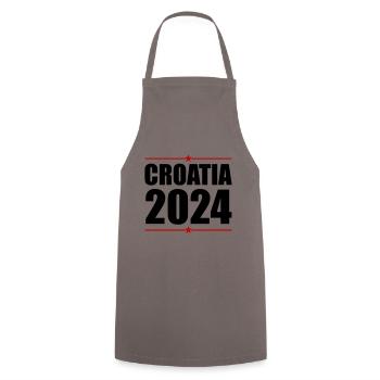 Croatia 2024 - Cooking Apron - grey - Front - AI Model Male 185 dark (185cm)