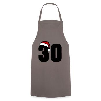 30 Numéro Noël - Tablier de cuisine - gris - Devant - AI Model Male 185 dark (185cm)