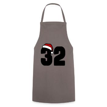 32 Numéro Noël - Tablier de cuisine - gris - Devant - AI Model Male 185 dark (185cm)
