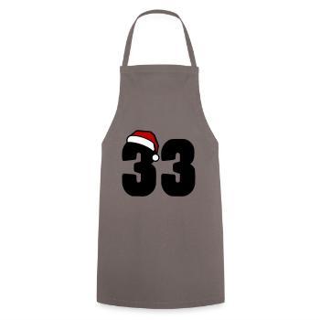 33 Numéro Noël - Tablier de cuisine - gris - Devant - AI Model Male 185 dark (185cm)