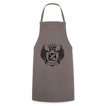 Taschenmesser Schild - Kochschürze - Grau - Vorne - AI Model Male 185 dark (185cm)