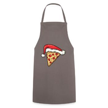 Pizza Christmas Food - Cooking Apron - grey - Front - AI Model Male 185 dark (185cm)