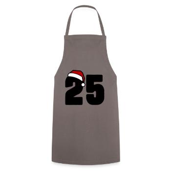 25 Zahl Weihnachten - Kochschürze - Grau - Vorne - AI Model Male 185 dark (185cm)