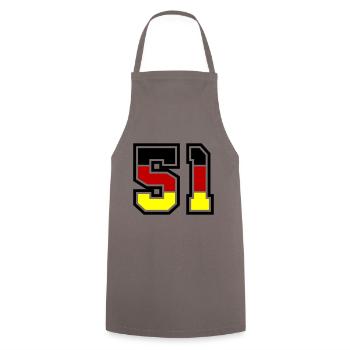 51 Symbole numérique Allemagne - Tablier de cuisine - gris - Devant - AI Model Male 185 dark (185cm)
