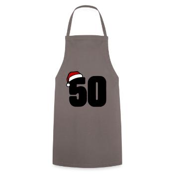 50 Number Christmas - Cooking Apron - grey - Front - AI Model Male 185 dark (185cm)
