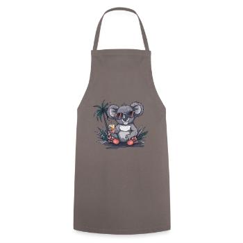 Koala Summer Beach Vacation - Cooking Apron - grey - Front - AI Model Male 185 dark (185cm)