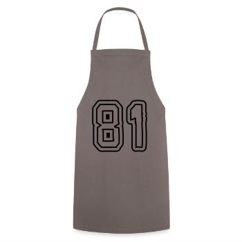 81 number symbol - Cooking Apron - grey - Front - AI Model Male 185 dark (185cm)