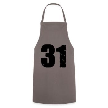 31 Zahl Trikot - Kochschürze - Grau - Vorne - AI Model Male 185 dark (185cm)