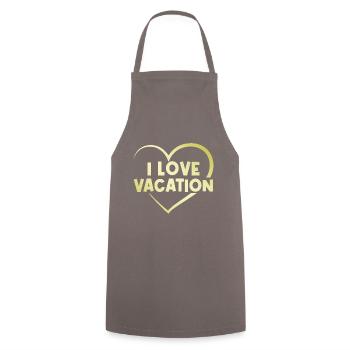 I love holiday heart - Cooking Apron - grey - Front - AI Model Male 185 dark (185cm)