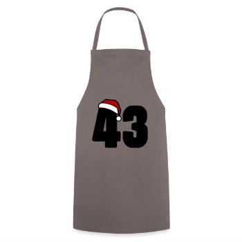 43 Numéro Noël - Tablier de cuisine - gris - Devant - AI Model Male 185 dark (185cm)