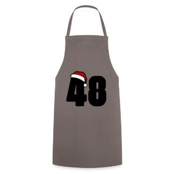 48 Zahl Weihnachten - Kochschürze - Grau - Vorne - AI Model Male 185 dark (185cm)