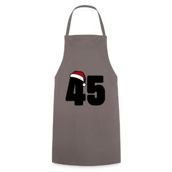 45 Zahl Weihnachten - Kochschürze - Grau - Vorne - AI Model Male 185 dark (185cm)