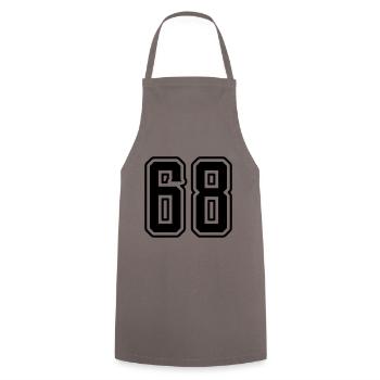 Symbole numérique 68 - Tablier de cuisine - gris - Devant - AI Model Male 185 dark (185cm)