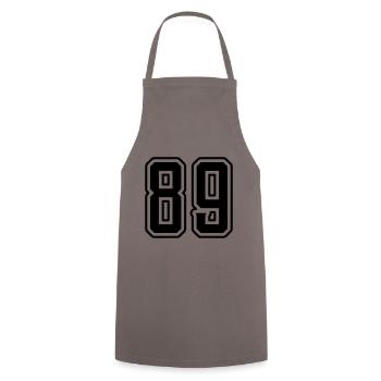 89 Number Symbol - Cooking Apron - grey - Front - AI Model Male 185 dark (185cm)