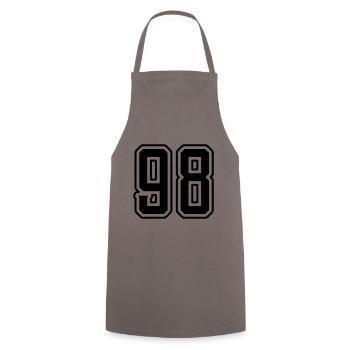 98 number symbol - Cooking Apron - grey - Front - AI Model Male 185 dark (185cm)