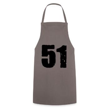 51 Zahl Trikot - Kochschürze - Grau - Vorne - AI Model Male 185 dark (185cm)
