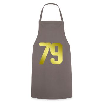 79 Zahl Trikot - Kochschürze - Grau - Vorne - AI Model Male 185 dark (185cm)