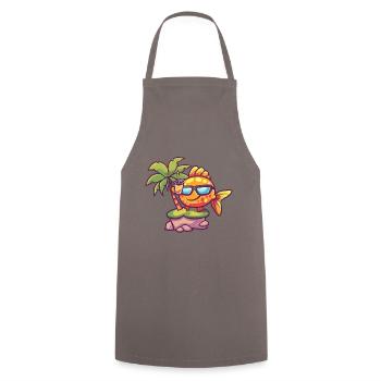Goldfish Summer Beach Vacation - Cooking Apron - grey - Front - AI Model Male 185 dark (185cm)