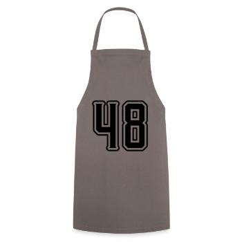 48 Zahl symbol - Kochschürze - Grau - Vorne - AI Model Male 185 dark (185cm)