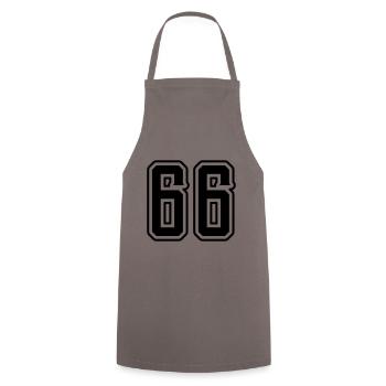 66 Zahl Symbol - Kochschürze - Grau - Vorne - AI Model Male 185 dark (185cm)