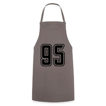 Symbole numérique 95 - Tablier de cuisine - gris - Devant - AI Model Male 185 dark (185cm)
