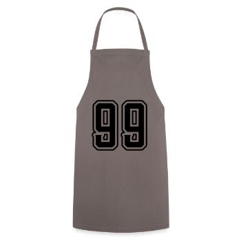 99 Number Symbol - Cooking Apron - grey - Front - AI Model Male 185 dark (185cm)