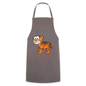 Tiger Comic Animal - Cooking Apron - grey - Front - AI Model Male 185 dark (185cm)
