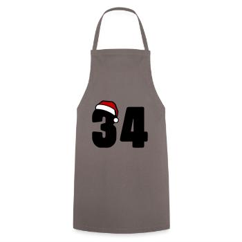 34 Numéro Noël - Tablier de cuisine - gris - Devant - AI Model Male 185 dark (185cm)